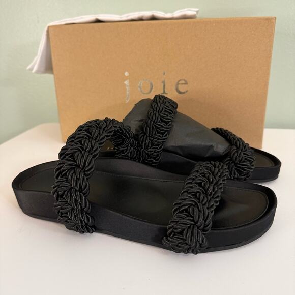 Joie Constance Women’s Black Corded Braided Slip In Summer Sandal Size 5.5 NIB - Picture 2 of 11